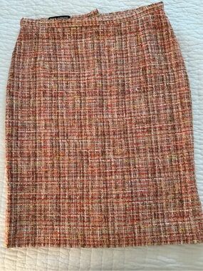 Dolce & Gabbana Coral Multi-Thread Tweed Pencil Skirt